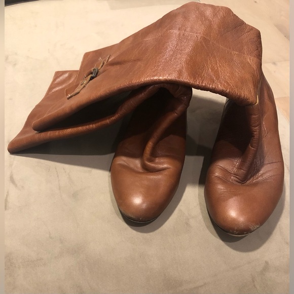 Aldo brown leather calf-high, low wedge heel pull-up boots (size 37 / US 6-6.5) - Picture 3 of 7